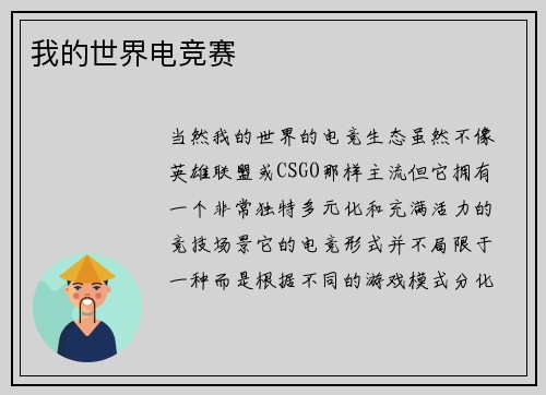 我的世界电竞赛